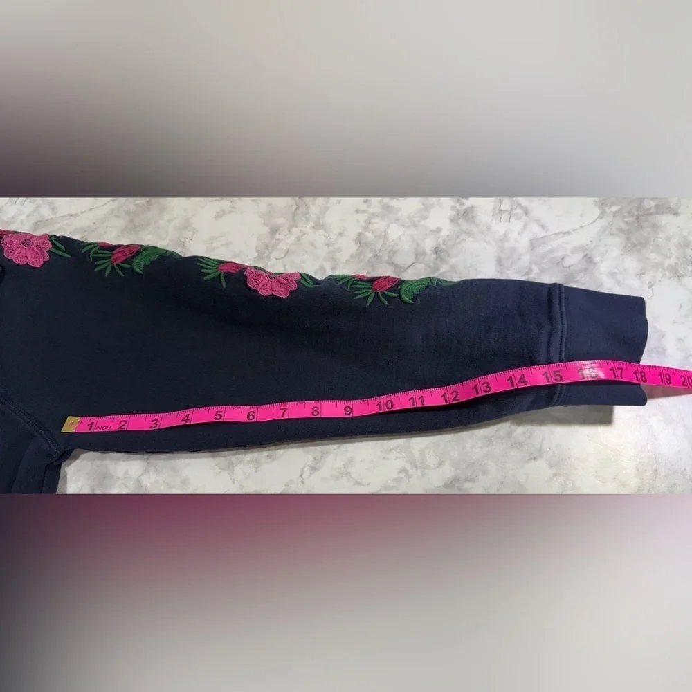 J. Crew Navy Sweater with Pink Details